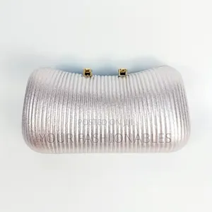 Elegant Pink With Gold Clasp Clutch Purse