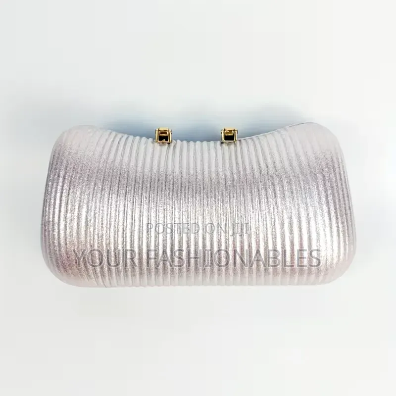 Elegant Pink With Gold Clasp Clutch Purse