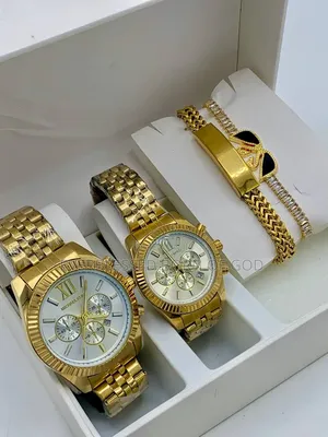 All-to- Match Body Fitted Mk Couples Watch Bracelets Set