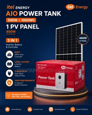 An Itel Power Tank and a 410w an Itel Panel