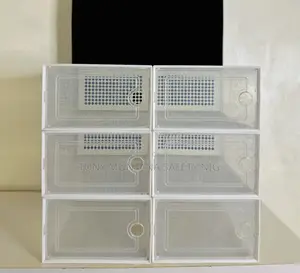 6pcs Stackable Clear Shoe Storage Boxes - Plastic Sneaker Organizer
