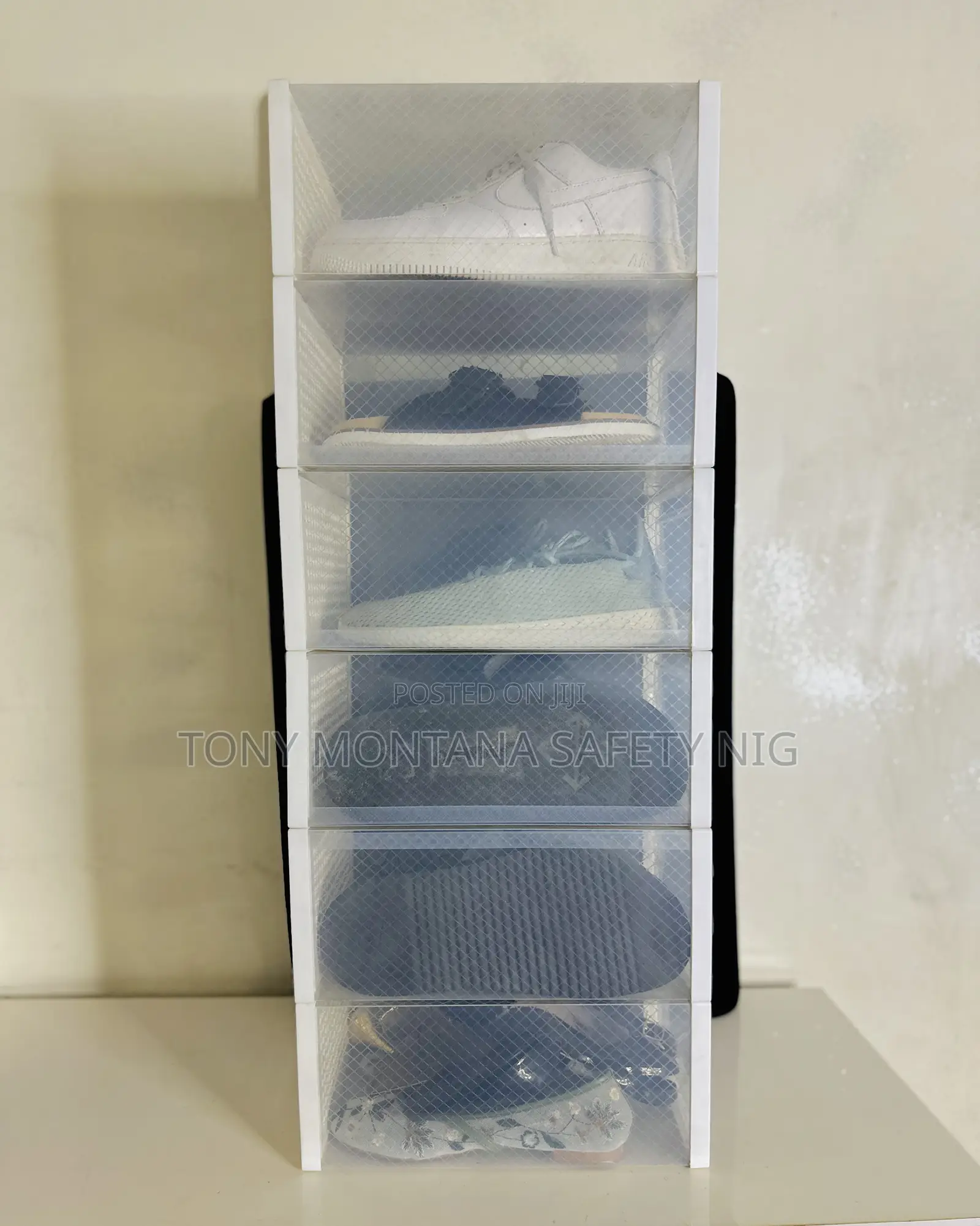 6pcs Stackable Clear Shoe Storage Boxes - Plastic Sneaker Organizer