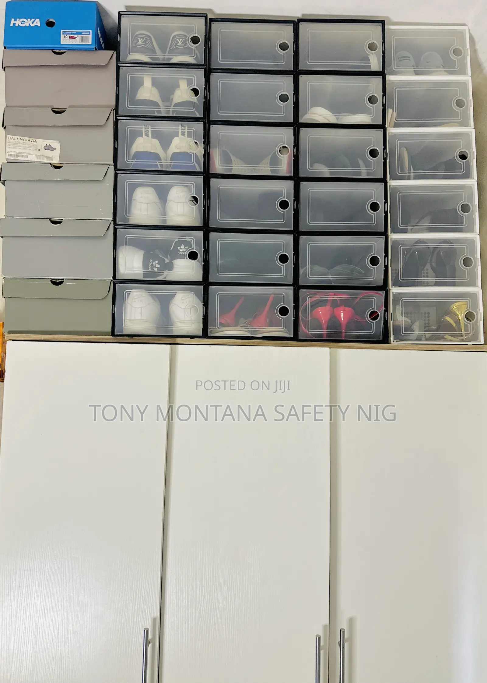 6pcs Stackable Clear Shoe Storage Boxes - Plastic Sneaker Organizer