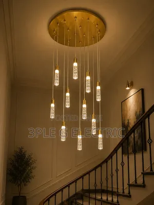 By 12 Drop Gold Body Chandelier for Staircase