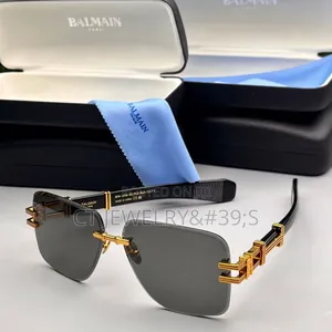 Balmain Rimless Sunglasses Striking Gold Frame Sleek,Minimalist Design