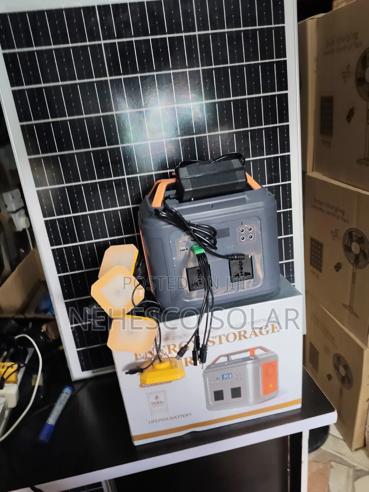 450w Solar Generator With 4 Bright Led Bulbs 50w Panel