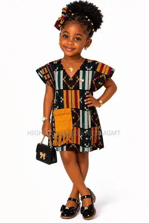 Girls Akwete Kaftan Dress