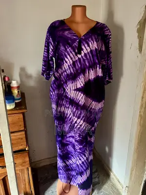 Elegant Purple Adire Bubu Dress -Custom Made for Women
