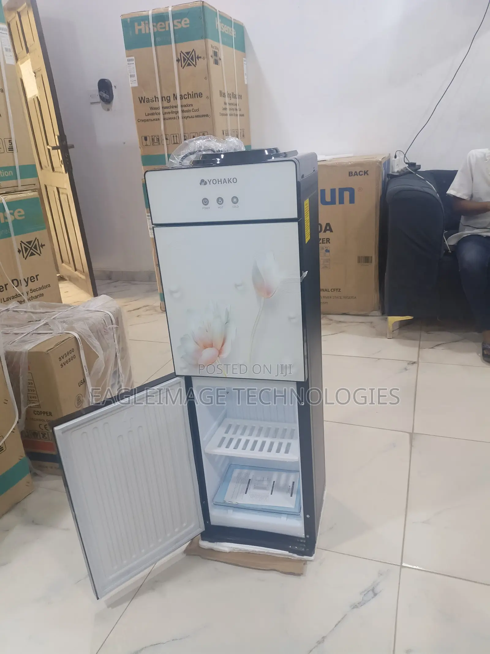 Hot, Cold, Normal Water Dispenser + Refrigerator by Yohako