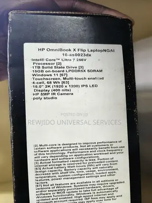 New Laptop HP OmniBook X Flip 16" 16GB Intel Core Ultra 7 SSD 1T