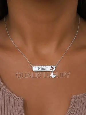 Engraved Butterfly Themed Necklace