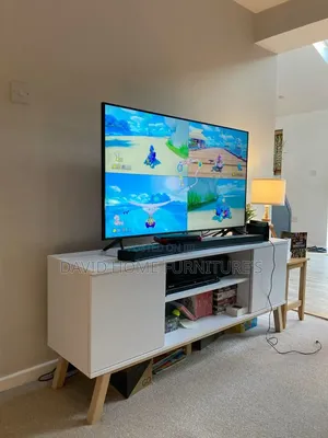Very Clean Tv Stand With Cupboard