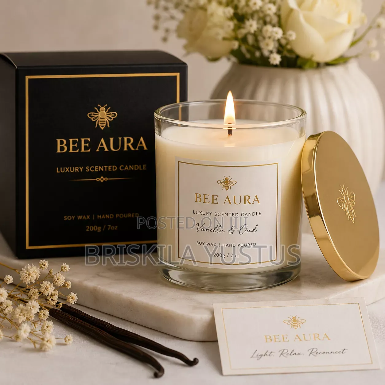 Bee Aura Luxury Soy Scented Candle