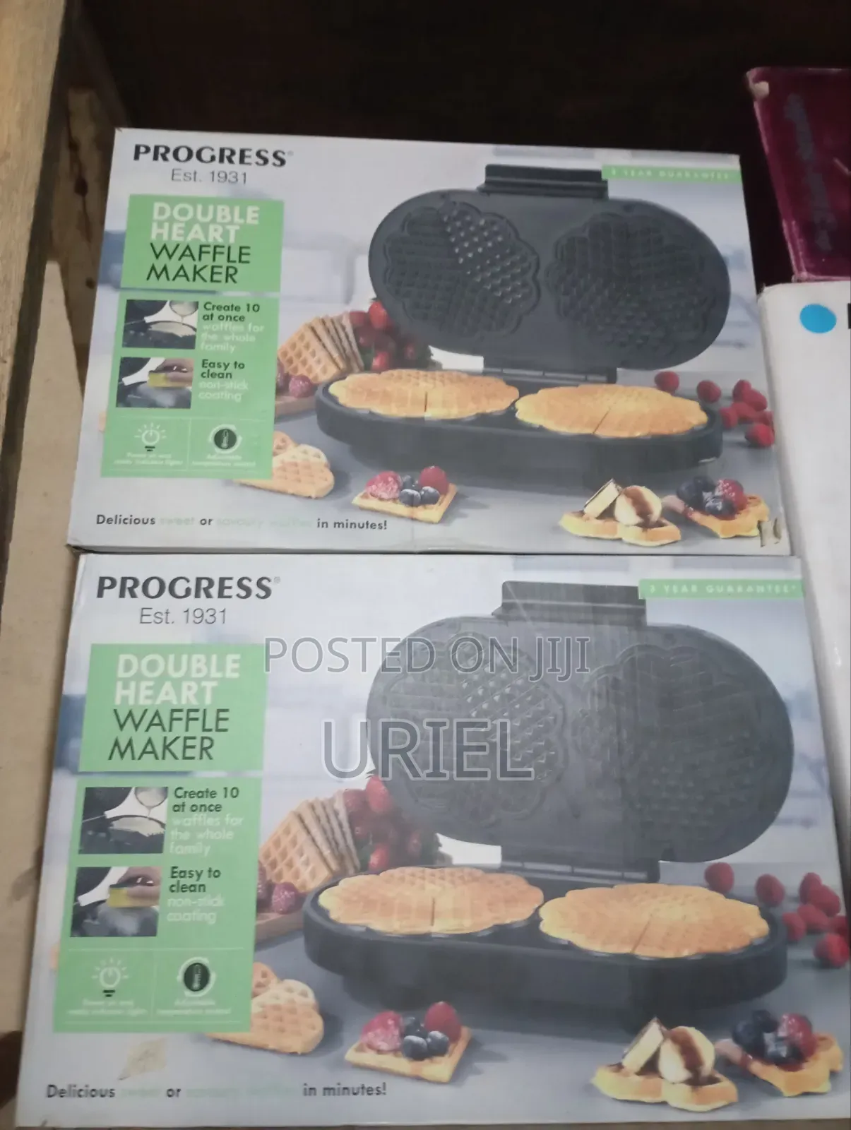Double Heart Waffle Maker