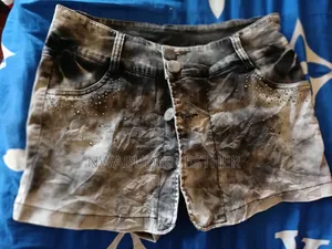 Grey Tie-Dye Denim Shorts for Women