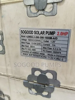 Sogood Solar Hybrid Submersible Pump 1500w/2hp 200meters