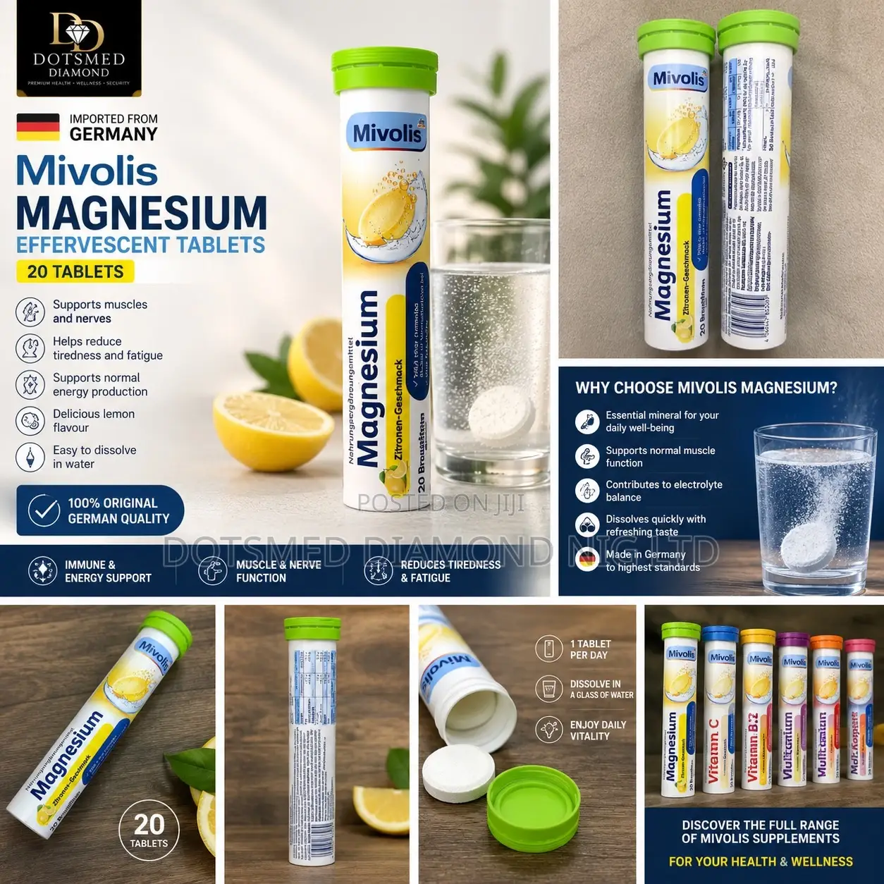 Original German Mivolis Magnesium Effervescent Tablets (20 Tablets)
