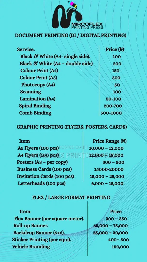 Price List