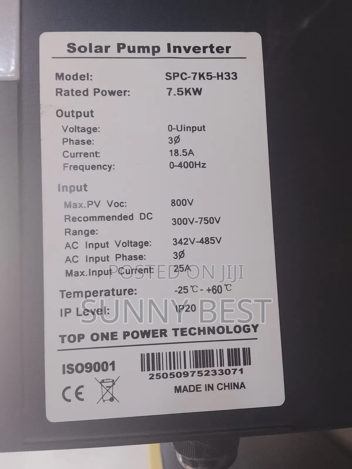7.5 Solar Pump Inverter