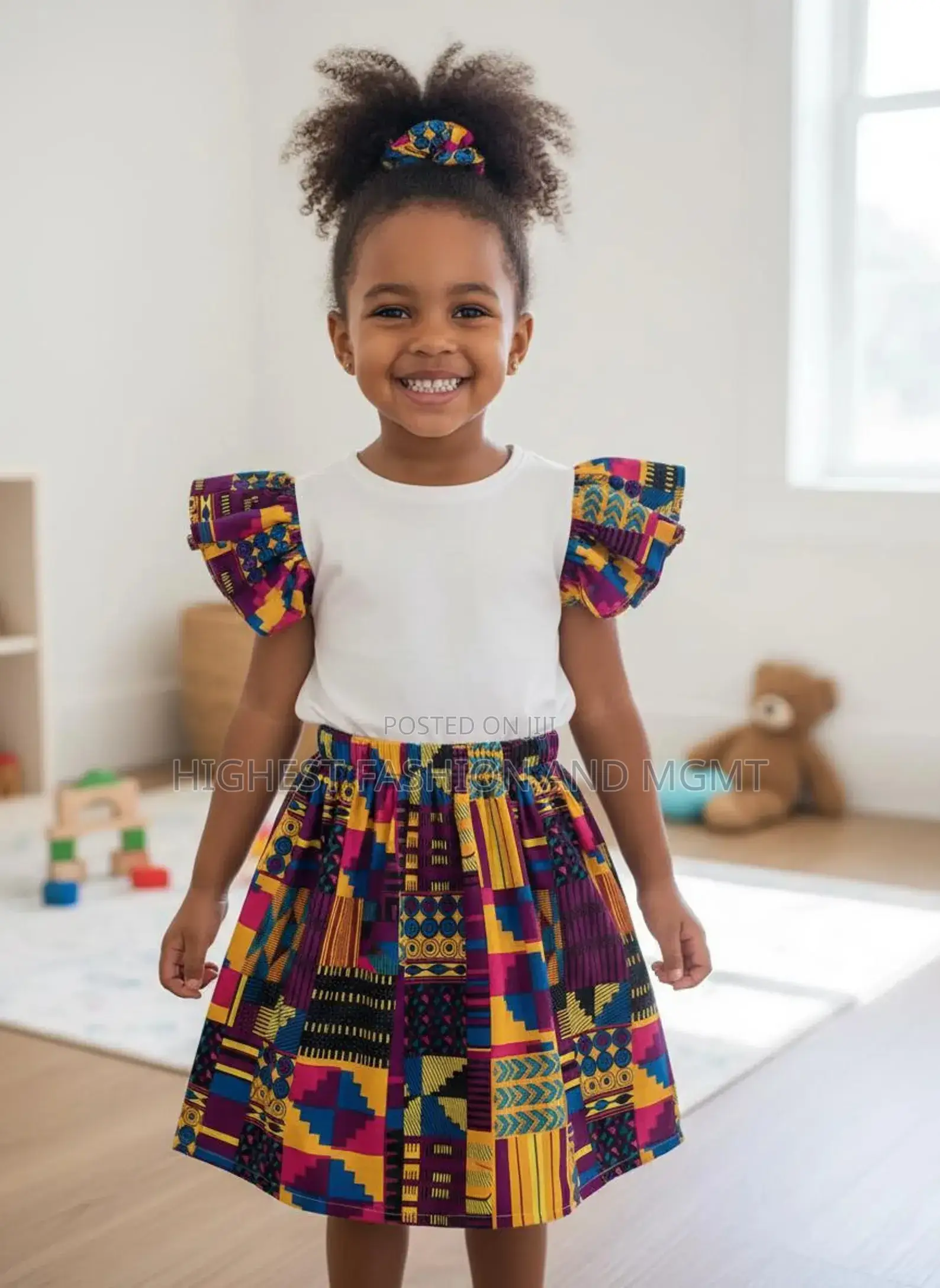 African Print Top and Skirt Set