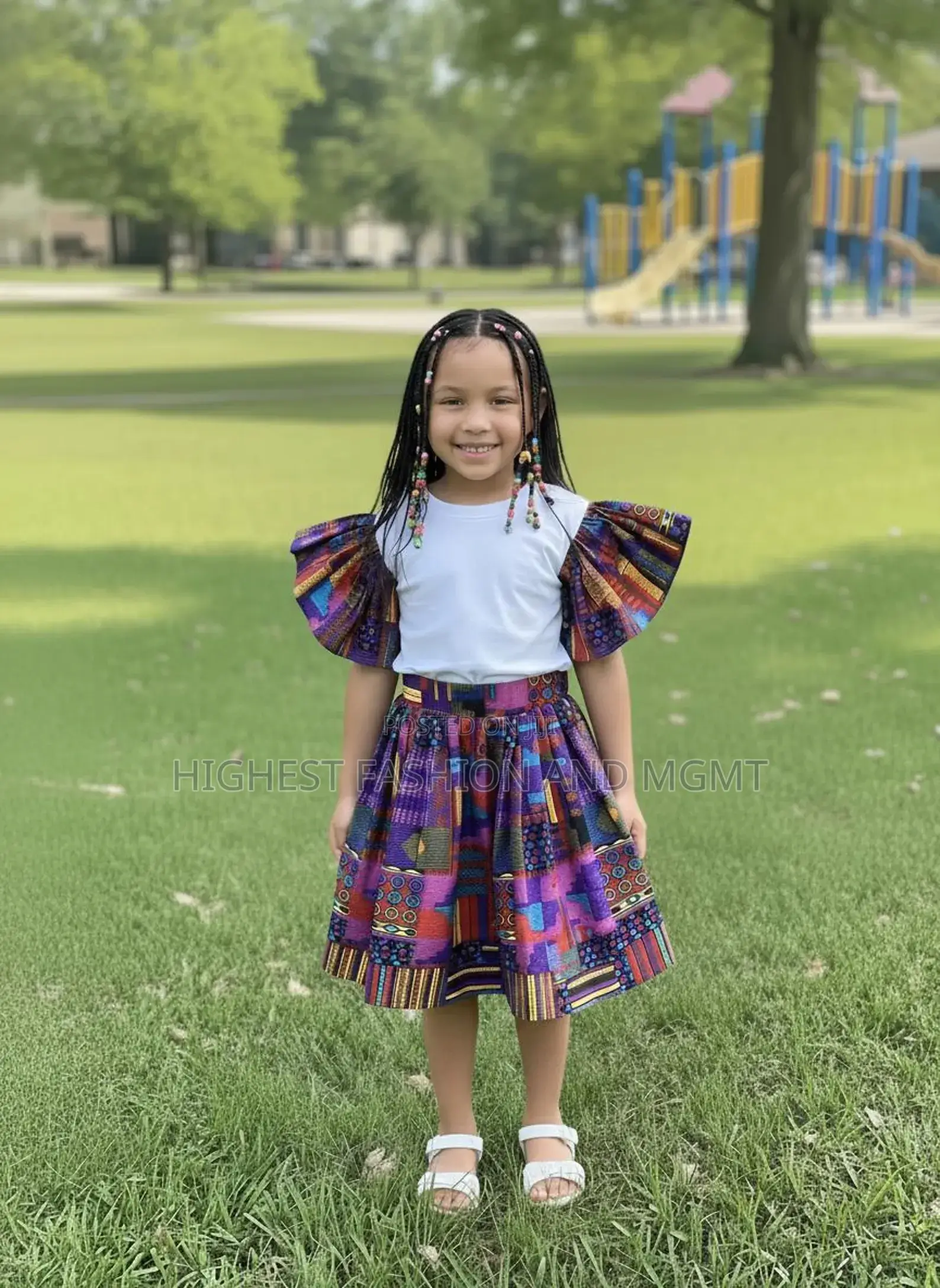 African Print Top and Skirt Set