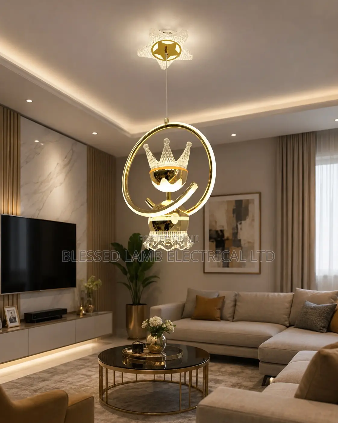 Modern Gold Pendant Light for Living Room