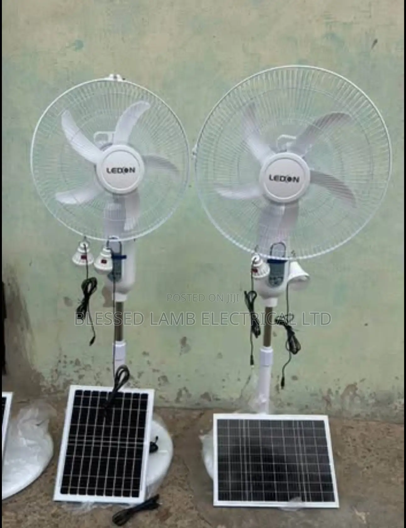 16” Ledon Rechargeable Solar Standing Fan Multi-Functional