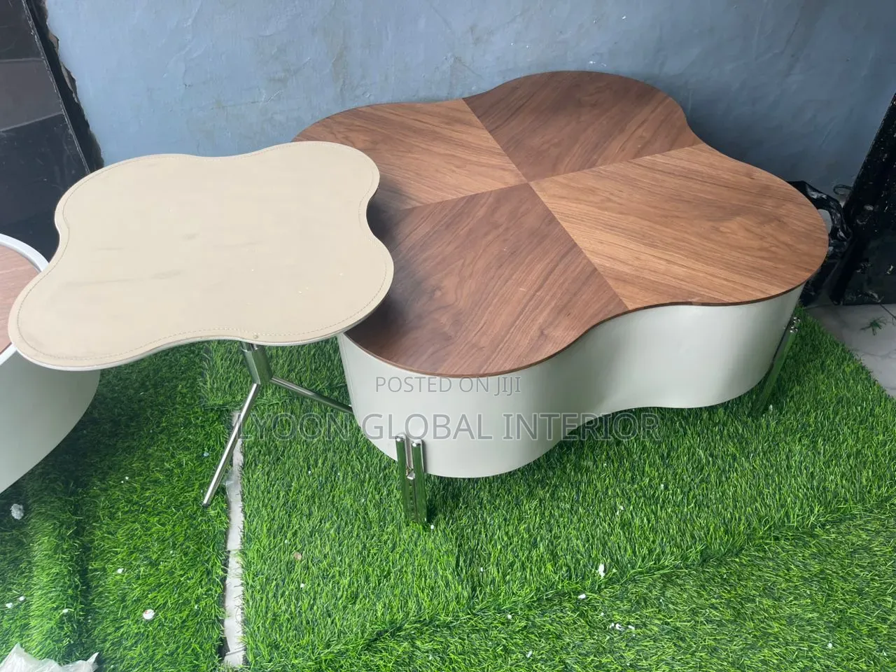 Biomorphic Wooden Center Table