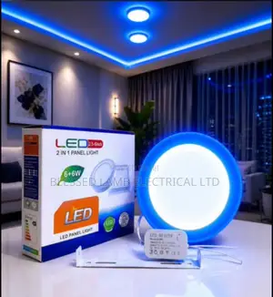Modern 2-in-1 Blue Led Panel Ceiling Light – 6+6w