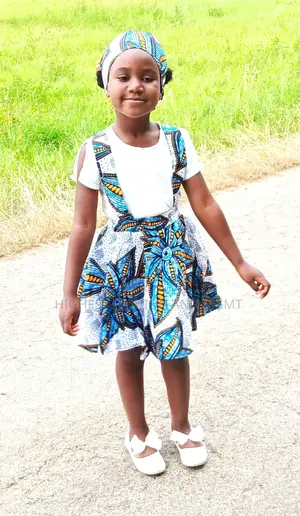 Enchanting Girl's Dress Made of African Wax Fabric