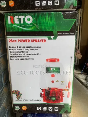 Reto 26cc Knapsack Power Sprayer Designed For