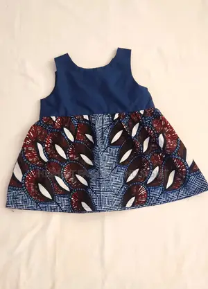 Children's Dress in Wax and Poplin From 3 Months to 3 Years