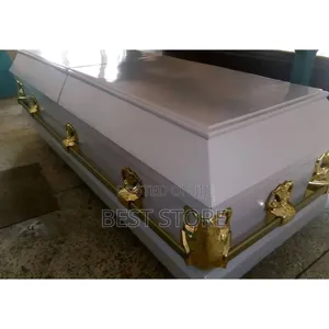 Casket Gold White Wooden