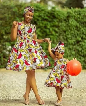 African Print Dress, Matching Outfit for Mother and Daughter
