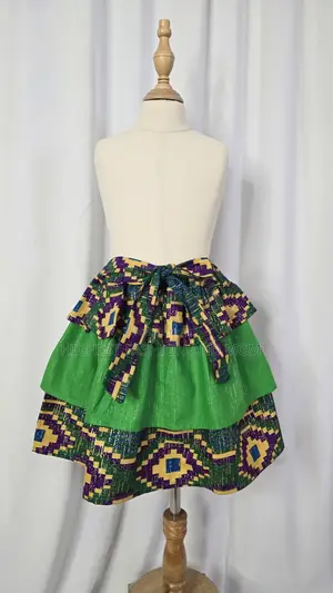 Ava African Fabric Layered Skirt