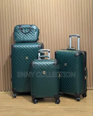 High Quality Genuine Leather Set of 4 Channel Luggage Traveling Box