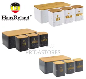 4 Pieces Kitchen Coffee Sugar Tea and Bread Canister