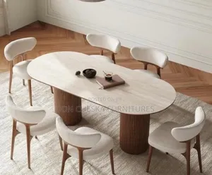 Imported Classic Elegant Wooden Leg Dinning Table by 6