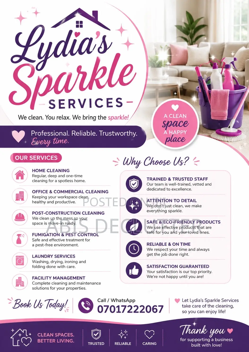 Professional Home Office Cleaning Services | Lydia’S Sparkle Ser