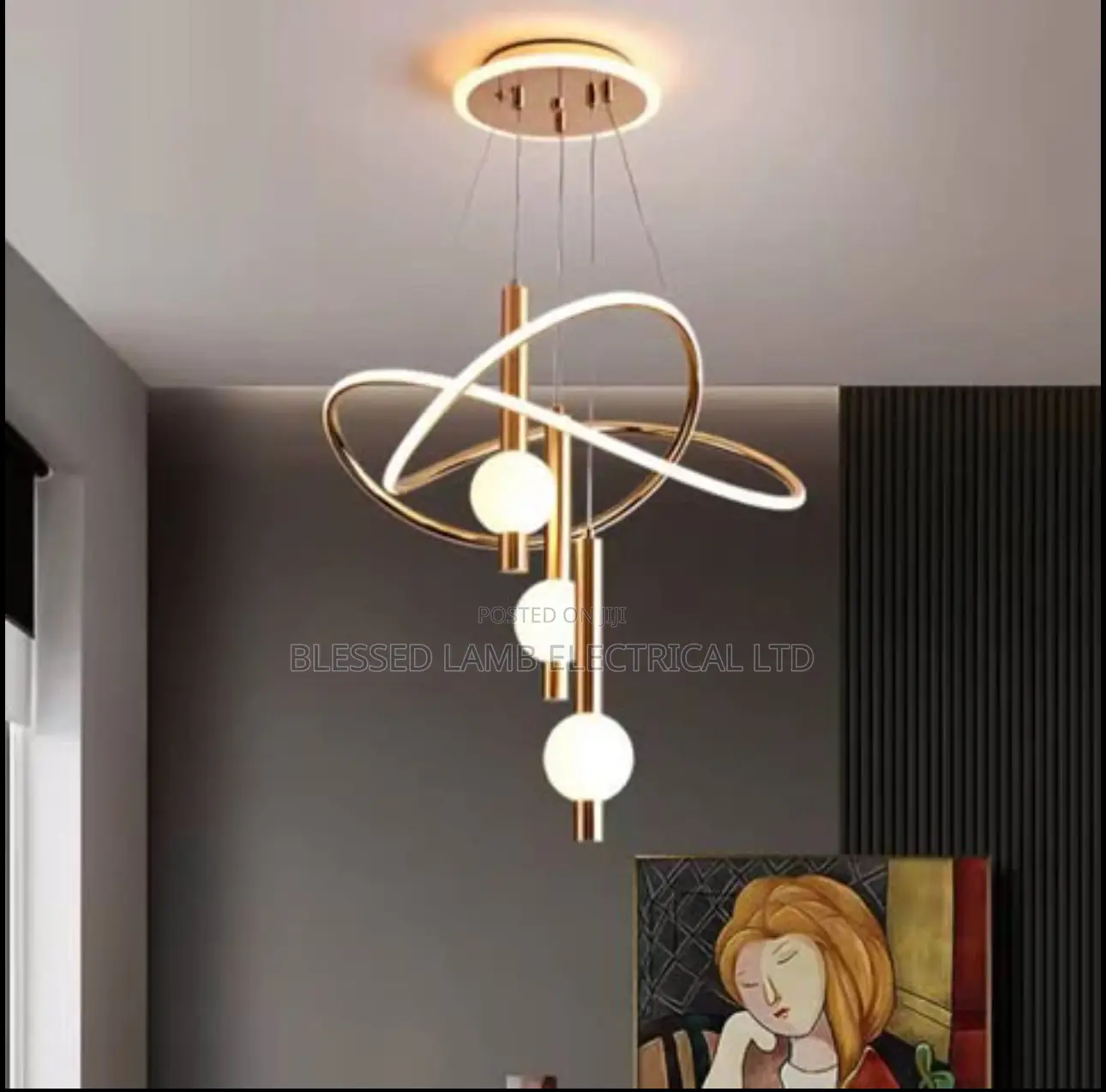 Gold Microphone Chandelier