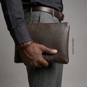 Textured Leather Clutch Purse