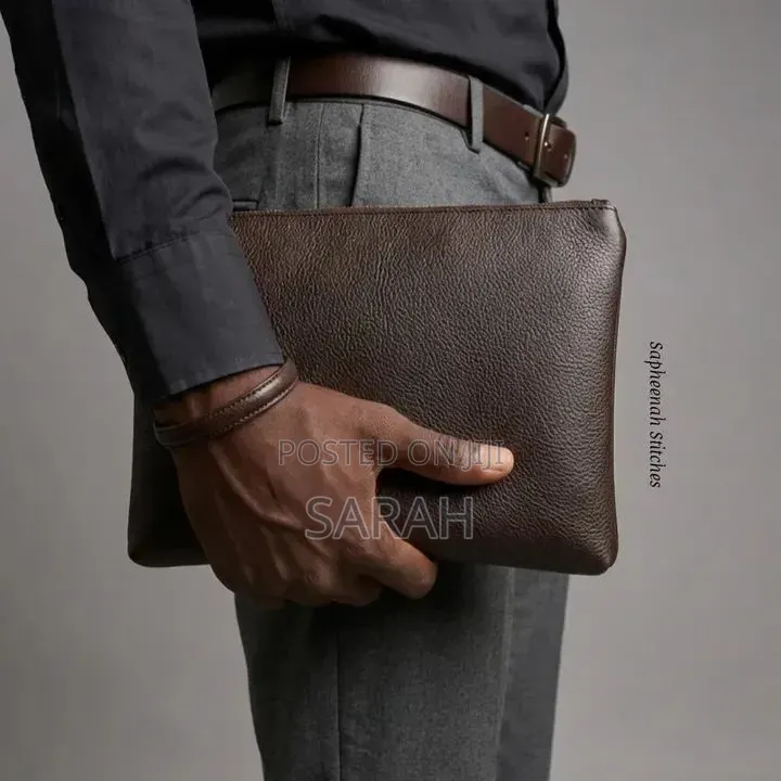 Textured Leather Clutch Purse