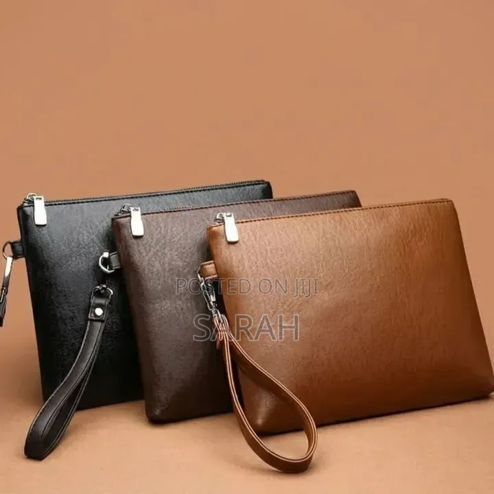 Textured Leather Clutch Purse