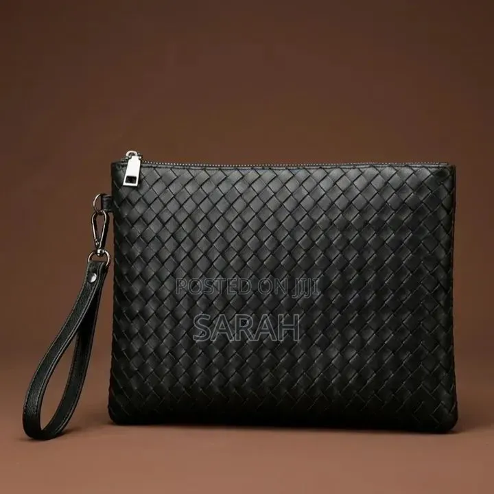 Textured Leather Clutch Purse