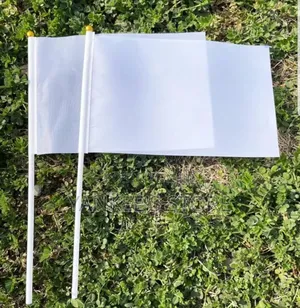 Quality Small Plain White Flag (100 in a Pack)