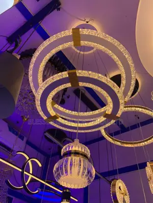 Modern Orbit Ring Led Chandelier With Crystal Edges