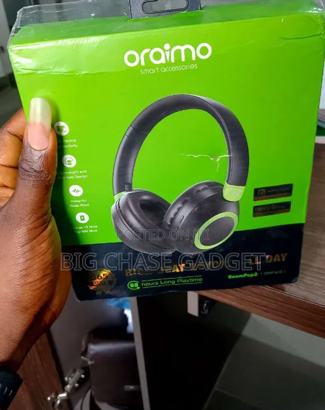Oraimo Black Wireless Headphone