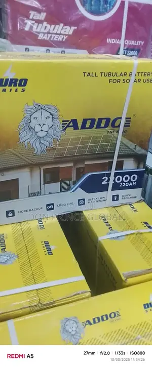 Addo 220ah 12v Solar Tubular Battery