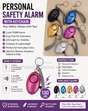 130db Personal Safety Alarm Led Light | Emergency Self-Defense Alarm