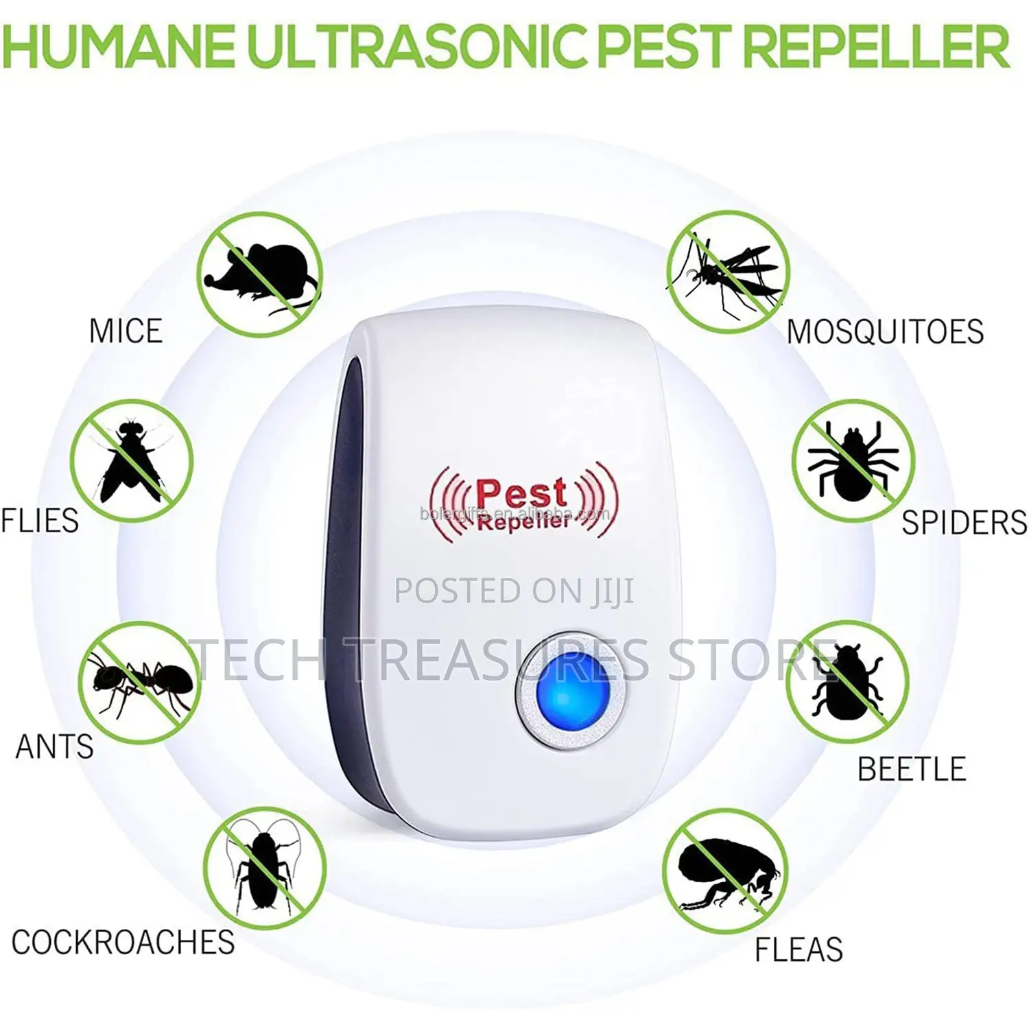 Electrical Ultrasonic Pest Repellent With Blue Light Plug for Indoor